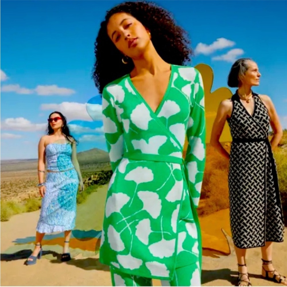DVF for Target Women’s Ginkgo green wrap sweater top or dress